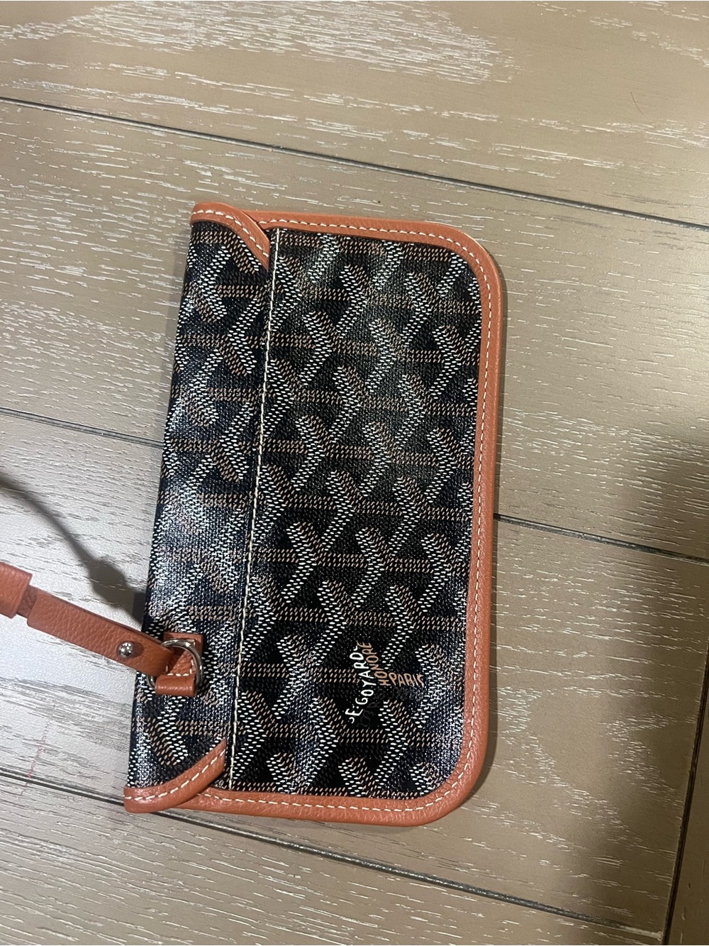 Goyard Black and Brown PM Tote with Leather Trim and Matching Pouch - Picture 8 of 13